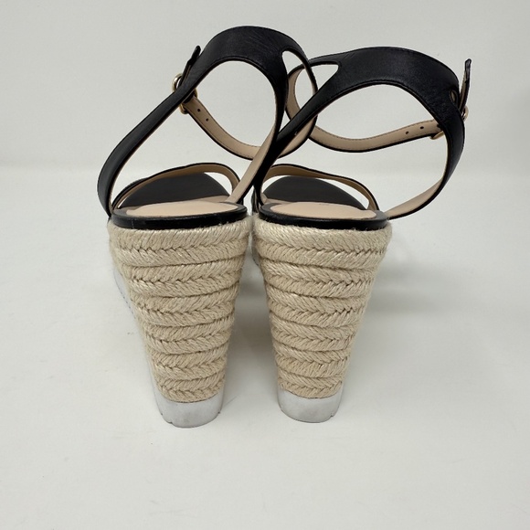 New Stuart Weitzman Catlina Espadrille Wedge Sandal Black Sz 9.5 - Picture 5 of 13